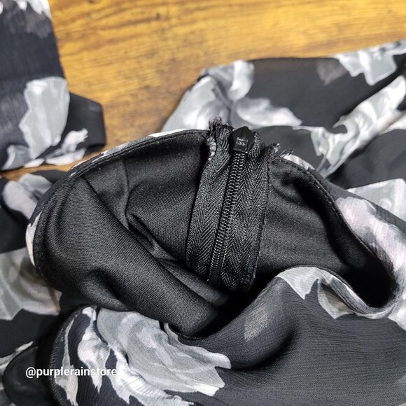 Vtg iz Byer Floral Ruffle Chiffon Top Size L Tie Neck Ethereal Whimsy Feminine - Picture 5 of 12